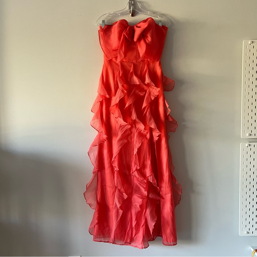 New Hutch Strapless Tiered Tulle Maxi Dress - Picture 3 of 9
